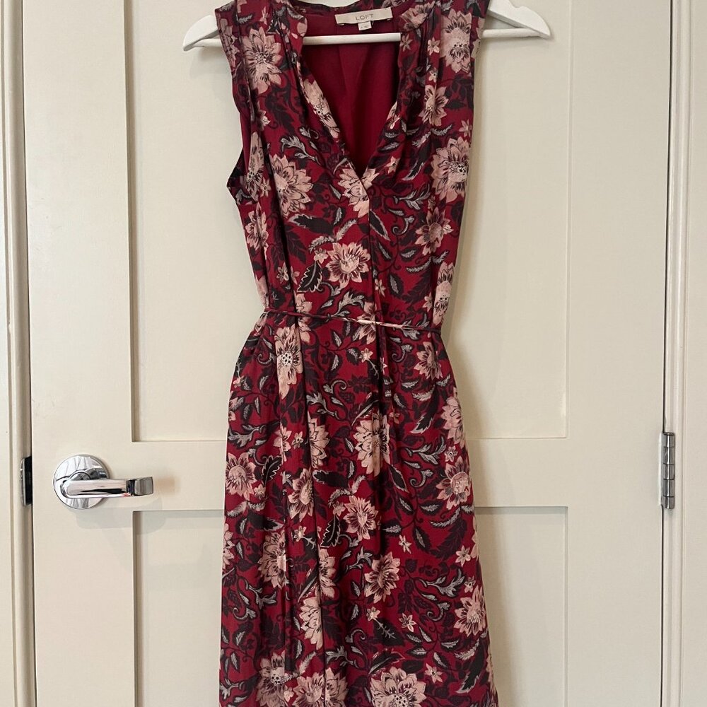 Pink work shift dress (Loft)